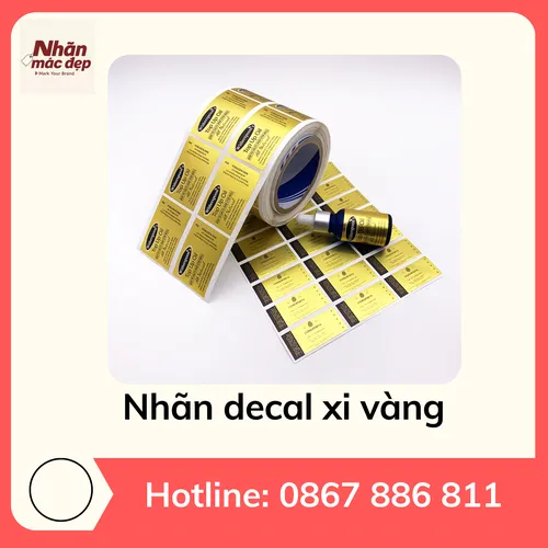Nhãn decal xi vàng
