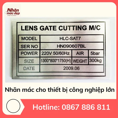 Nhãn Mác Cho Thiết Bị Công Nghiệp Lớn