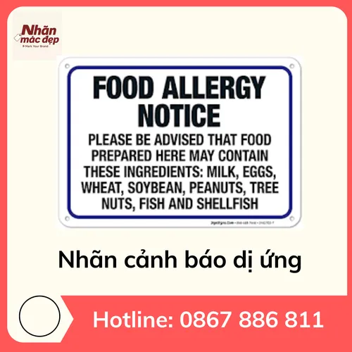 Nhãn Cảnh Báo Dị Ứng – Allergen Warning Label