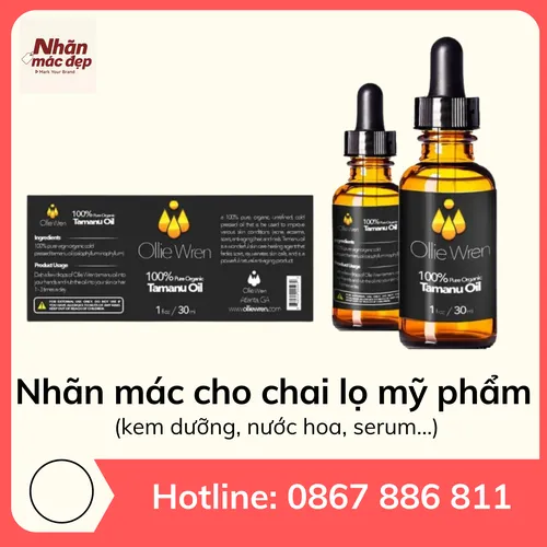 Nhãn Mác Cho Mỹ Phẩm Dạng Chai – Serum, Toner, Nước  Cao Cấp