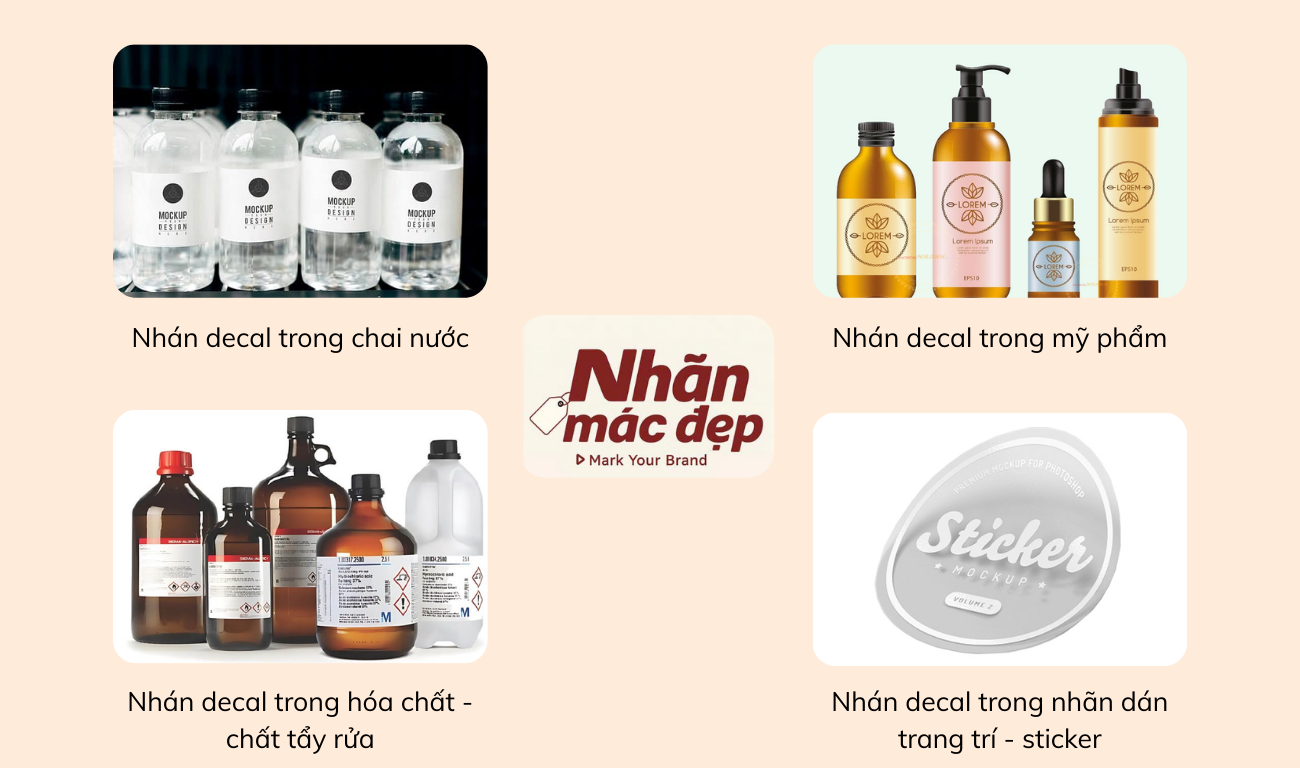 Ứng dụng của nhãn decal trong Ứng dụng của nhãn decal trong