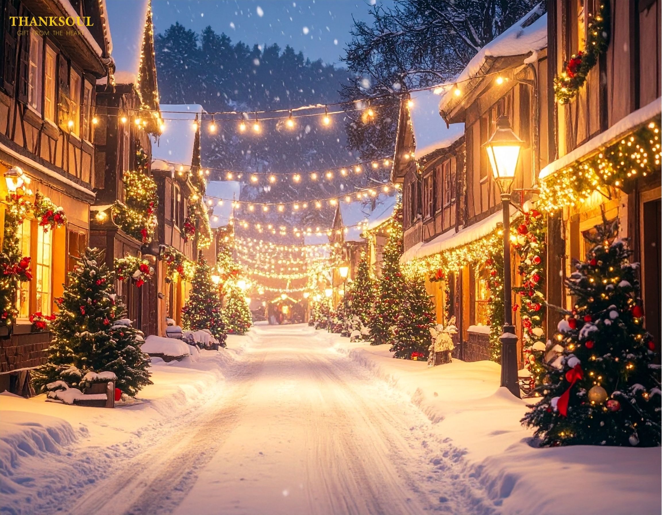 Khung cảnh những ngôi nhà tại Châu Âu trang trí lễ Giáng sinh