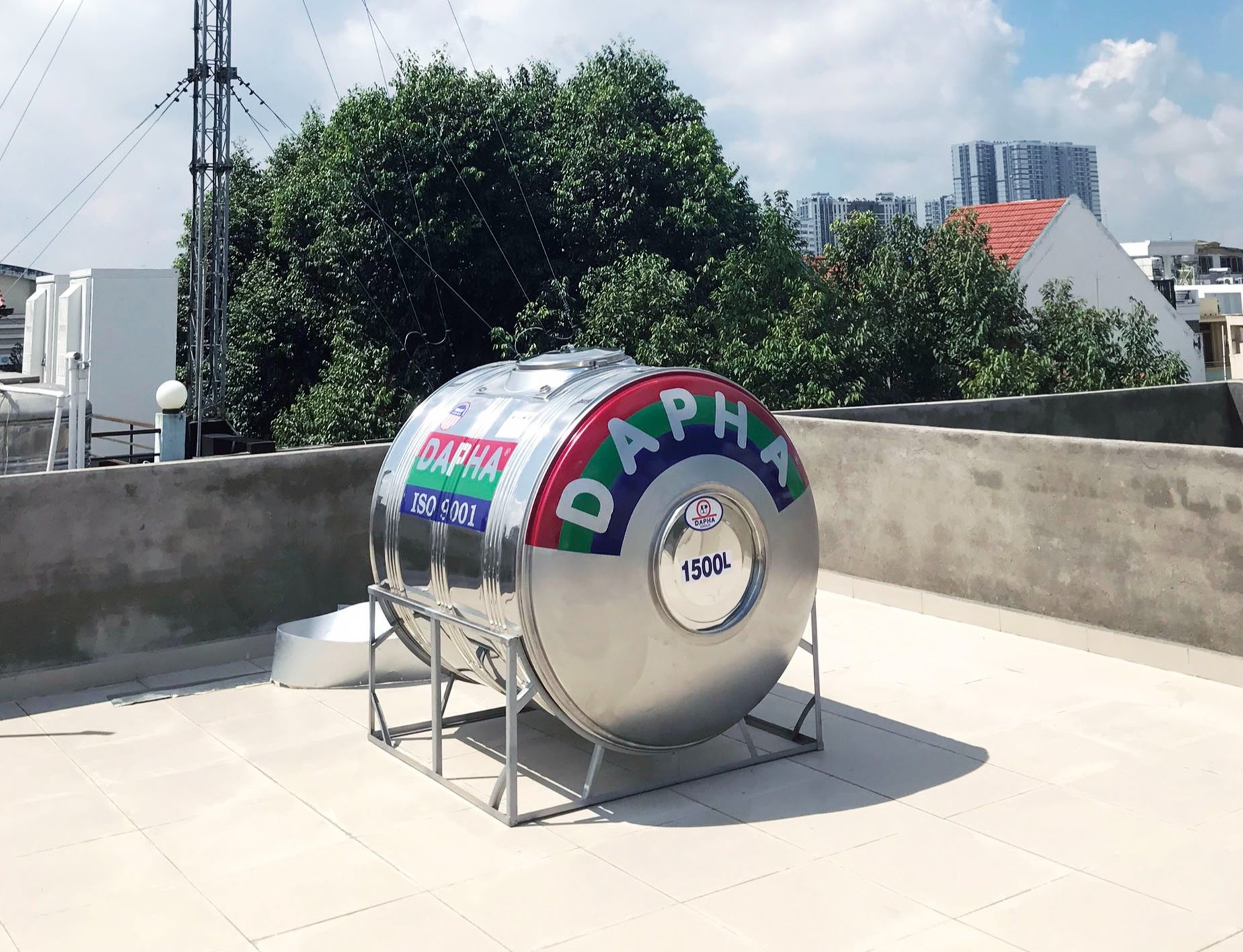 Bồn nước inox Dapha xuất khẩu ngang 3000L Bồn nước inox Dapha xuất khẩu ngang 3000L