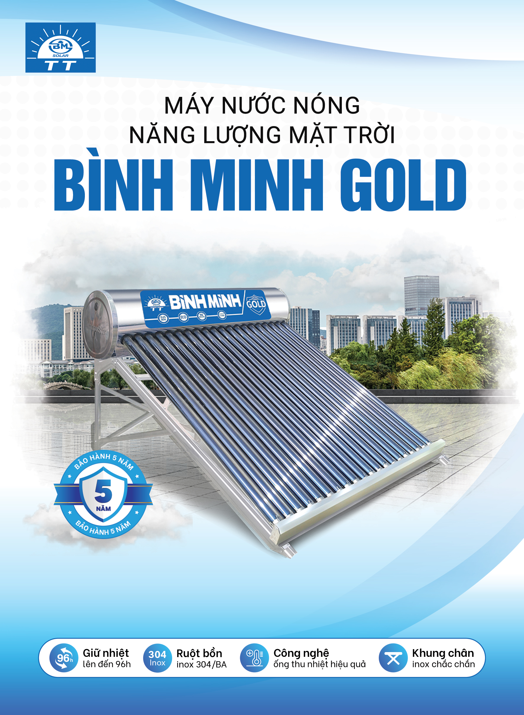 Máy nước nóng năng lượng mặt trời Bình Minh Máy nước nóng năng lượng mặt trời Bình Minh