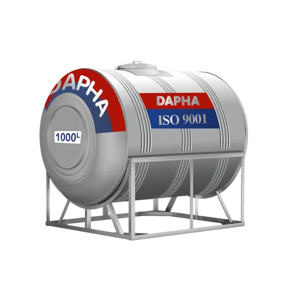 Bồn nước inox Dapha cao cấp 2000L ngang