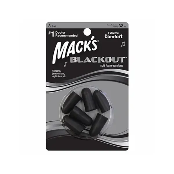 Nút tai chống ồn Mack's 3 cặp loại Blackout