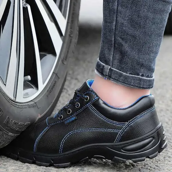 Giày công nhân xây dựng chất liệu da microfiber chịu nước, mũi thép, đế lót thép VA18T