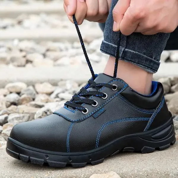 Giày công nhân xây dựng chất liệu da microfiber chịu nước, mũi thép, đế lót thép VA18T