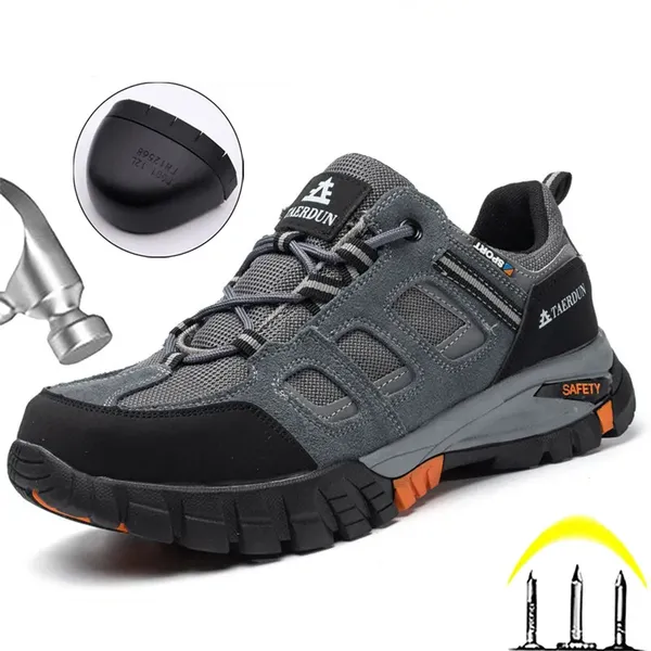 Giày Bảo Hộ Mũi Thép Da Bò Xịn Chống Đinh, Chống Trượt, Chống Va Đập, Kiểu Dáng Thời Trang, Vừa Mang Đi Làm Vừa Mang Đi Chơi, Phượt, Dã Ngoại VA01