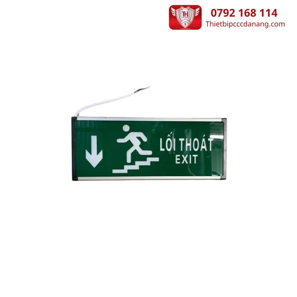 Đèn Exit xuống cầu thang (có tem kiểm định)