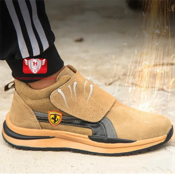 Giày bảo hộ cơ khí VA27 da bò thoáng khí, chống đâm xuyên, chống va đập cho nam và nữ