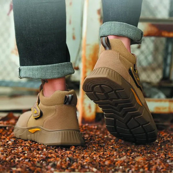 Giày bảo hộ da bò lộn siêu nhẹ VA23 mũi thép chống va đập, chống đâm xuyên