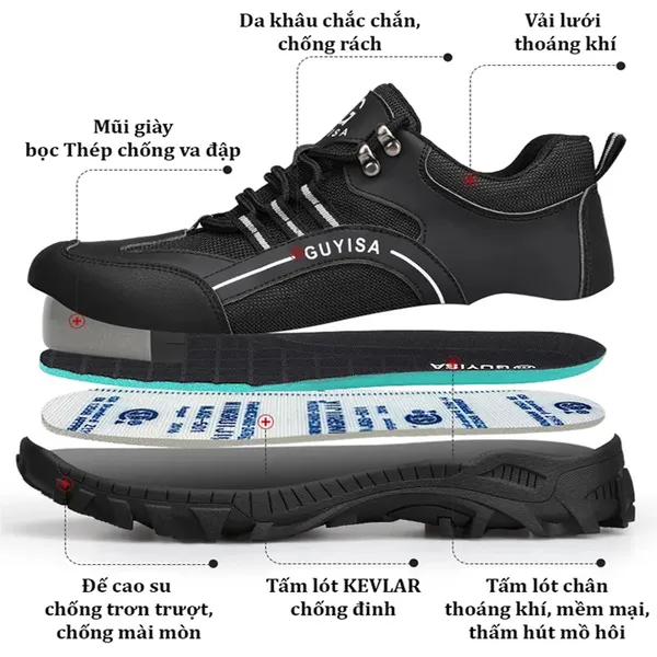 Giày bảo hộ VA16 mũi bọc thép