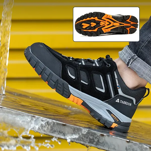 Giày Bảo Hộ Mũi Thép Da Bò Xịn Chống Đinh, Chống Trượt, Chống Va Đập, Kiểu Dáng Thời Trang, Vừa Mang Đi Làm Vừa Mang Đi Chơi, Phượt, Dã Ngoại VA01