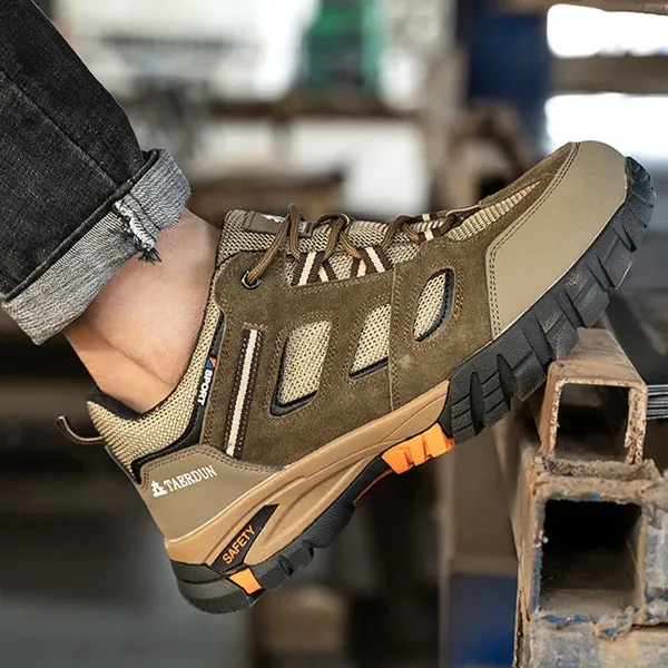 Giày Bảo Hộ Mũi Thép Da Bò Xịn Chống Đinh, Chống Trượt, Chống Va Đập, Kiểu Dáng Thời Trang, Vừa Mang Đi Làm Vừa Mang Đi Chơi, Phượt, Dã Ngoại VA01