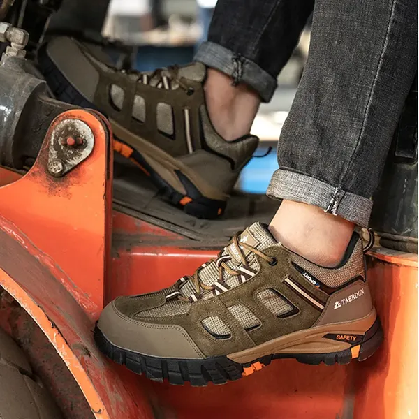 Giày Bảo Hộ Mũi Thép Da Bò Xịn Chống Đinh, Chống Trượt, Chống Va Đập, Kiểu Dáng Thời Trang, Vừa Mang Đi Làm Vừa Mang Đi Chơi, Phượt, Dã Ngoại VA01