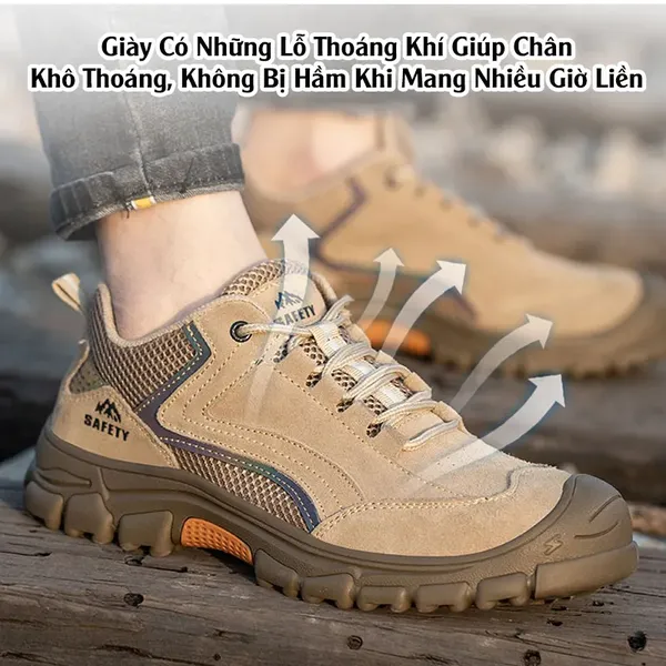 Giày Bảo Hộ Mũi Thép Chống Va Đập Đế Kevlar Chống Đâm Xuyên VA04N