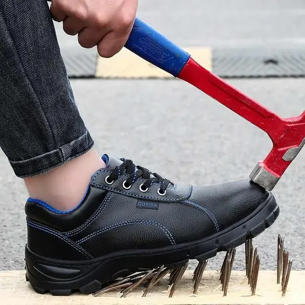 Giày công nhân xây dựng chất liệu da microfiber chịu nước, mũi thép, đế lót thép VA18T