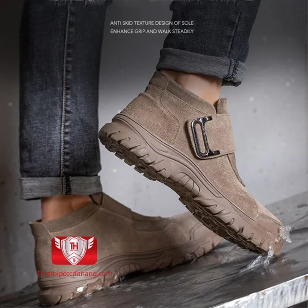 Giày chống đinh thể thao chất liệu da bò không dây cổ thấp kiểu dáng đẹp, thời trang VA22