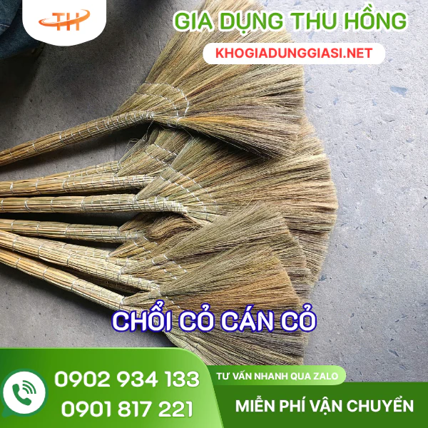Chổi cỏ giá sỉ tại Thu Hồng Chổi cỏ cán cỏ giá sỉ bán tại kho Thu Hồng TPHCM
