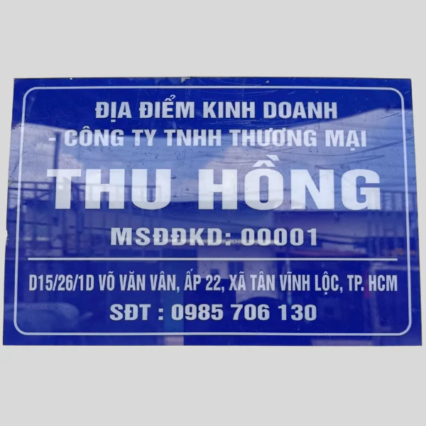 Biển hiệu công ty Thu Hồng Biển hiệu công ty Thu Hồng