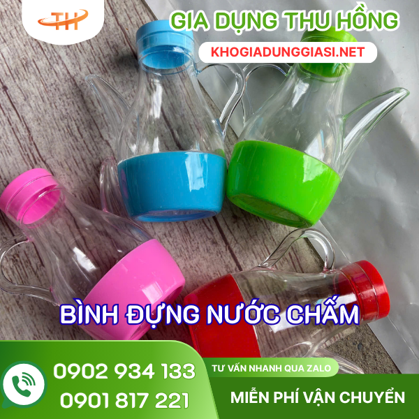 Bình đựng nước mắm, nước tương trong suốt Bình đựng nước mắm, nước tương trong suốt
