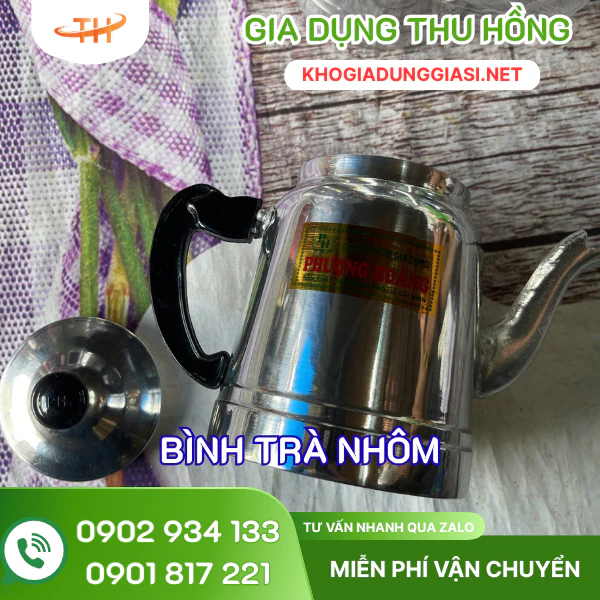 Bình trà nhôm Bình pha trà nhôm nắp rời tiện lợi