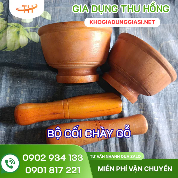 Bộ cối chày gỗ giá sỉ sẵn kho TPHCM Bộ cối chày gỗ giá sỉ sẵn kho TPHCM