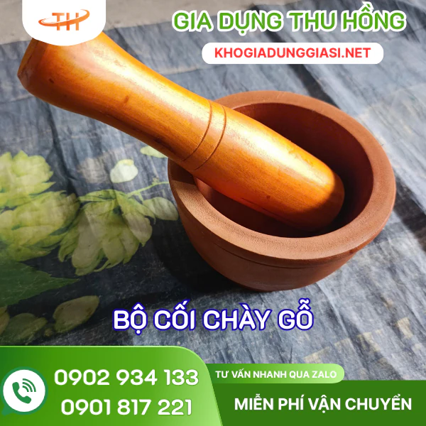 Bộ cối chày gỗ Bộ cối chày gỗ tự nhiên