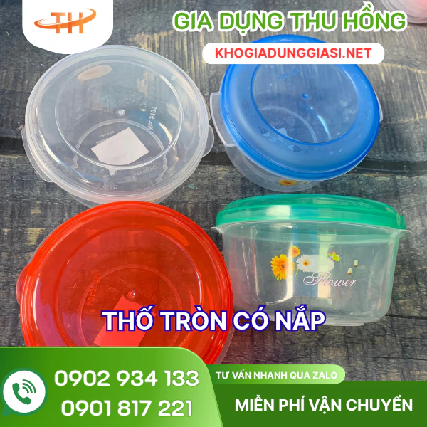 Thố nhựa tròn nhiều màu Bộ thố nhựa tròn nhiều màu đẹp