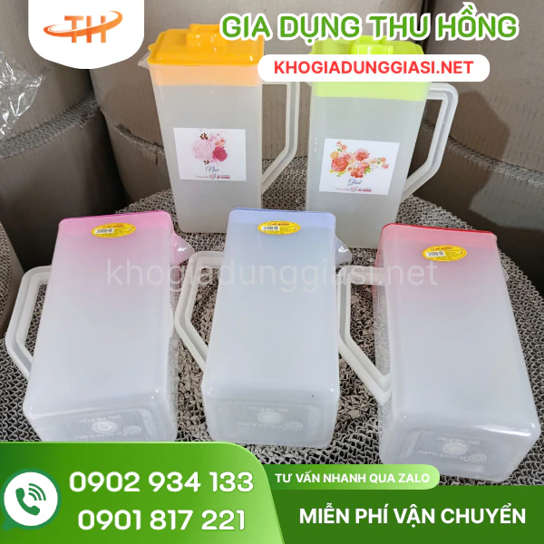 Ca vuông 1L5 dùng được nước hằng ngày Ca nhựa vuông 1L5 đựng nước lọc hằng ngày