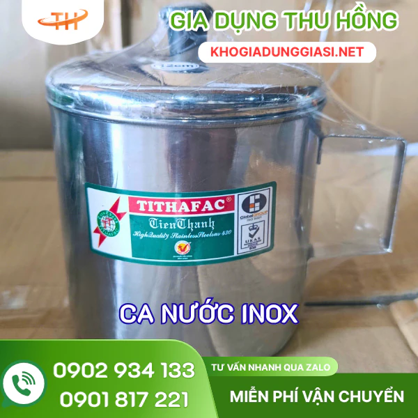 Ca nước inox có nắp Ca nước inox có nắp đậy dễ dùng
