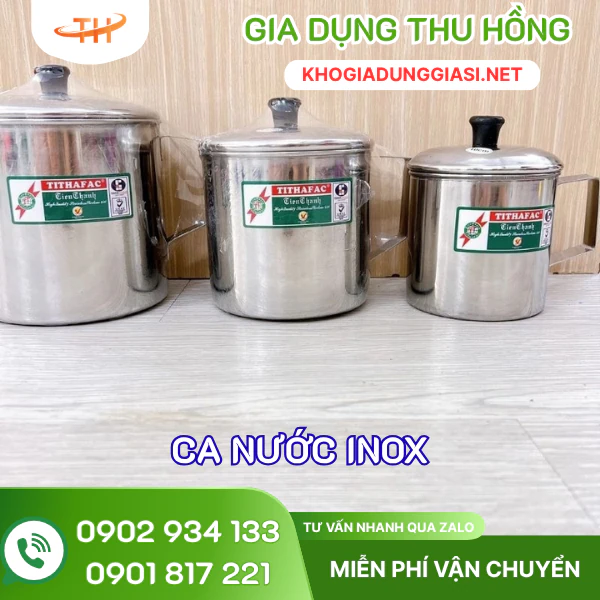 Ca nước inox nhiều dung tích Ca uống nước inox loại 300ml - 500ml - 1L - 1L5