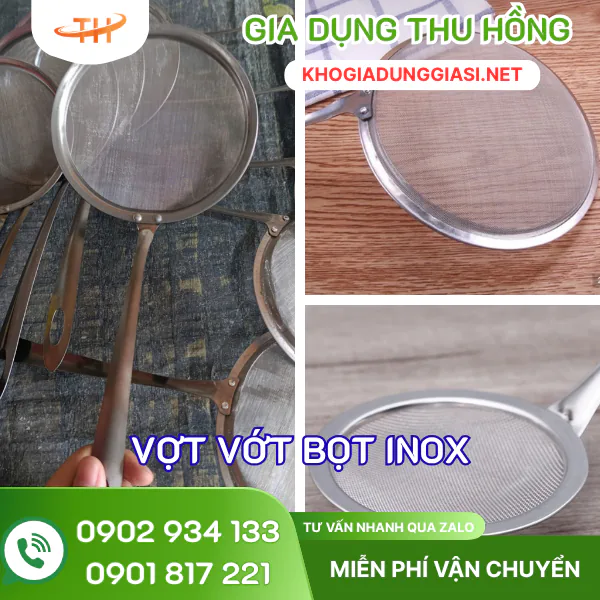 Các chi tiết của vợt inox vớt bọt Các chi tiết của vợt inox vớt bọt