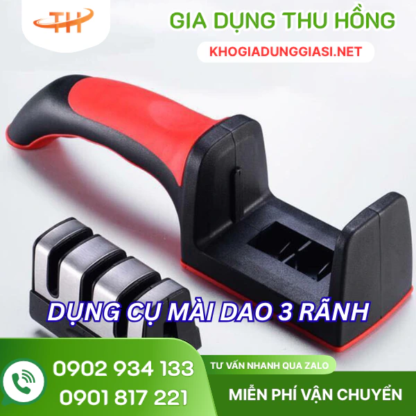 Dụng cụ mài dao 3 rãnh Cấu tạo 3 rãnh mài của dụng cụ mài dao