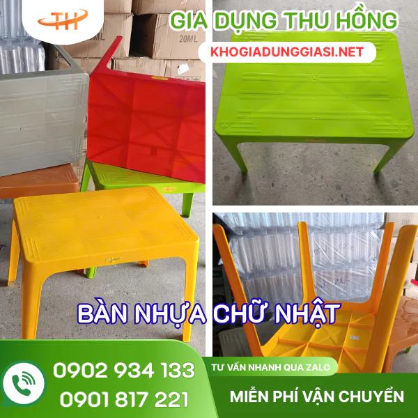 Bàn nhựa chữ nhật Chi tiết bàn nhựa chữ nhật