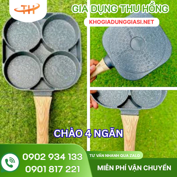 Chảo chống dính 4 ngăn Chi tiết cấu tạo của chảo 4 ngăn