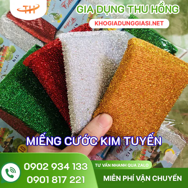 Cước kim tuyến rửa chén nhiều màu Cước kim tuyến rửa chén nhiều màu