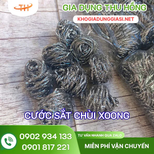 Cước sắt chùi xoong bằng sợi kim loại Cước sắt chùi xoong nồi bằng sợi kim loại