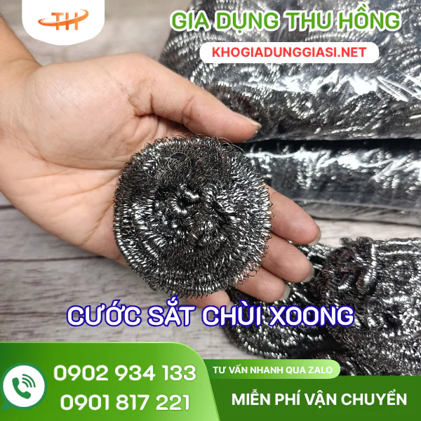 Hình dáng của cước sắt chùi nồi Cước sắt chùi xoong nồi dạng cuộn tròn