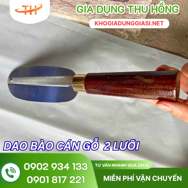 Dao bào gọt vỏ cán gỗ hai lưỡi Dao bào cán gỗ 2 lưỡi dễ cầm nắm