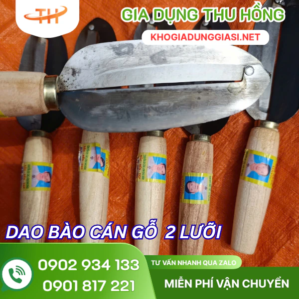 Dao bào gọt vỏ cán gỗ hai lưỡi Dao bào gọt vỏ cán gỗ hai lưỡi