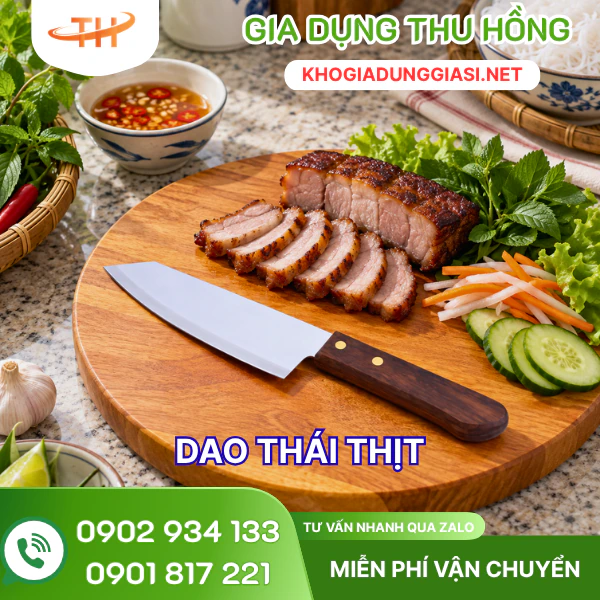 Dao làm bếp thái thịt lưỡi thép sắc bén Dao bếp thái thịt lưỡi thép sắc bén