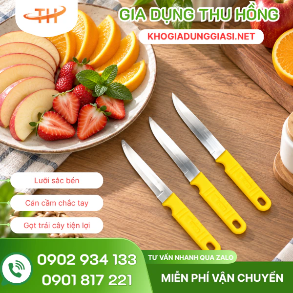 Dao cán nhựa KIWI giúp sơ chế nhanh chóng Dao gọt trái cây KIWI cán nhựa thái rau củ nhanh