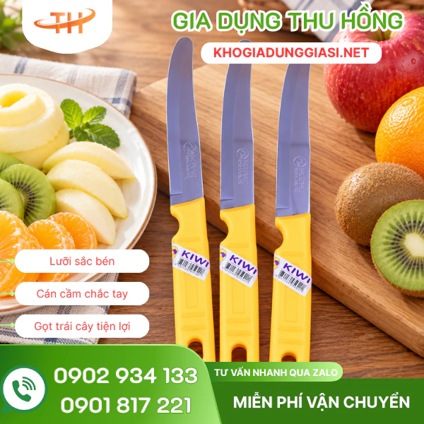 Dao KIWI dùng cho gia đình, quán ăn Dao KIWI gọt trái cây cán nhựa cho gia đình, quán ăn
