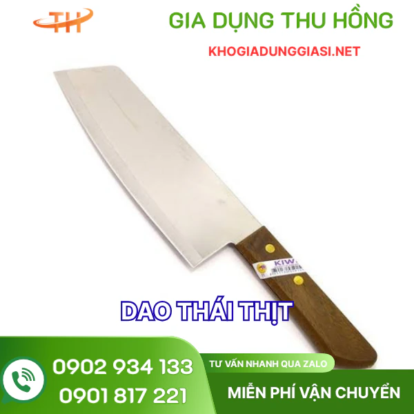Dao thái thịt Kiwi Dao Kiwi thái thịt cán gỗ rộng 6cm dài 31cm