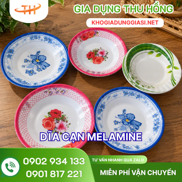 Dĩa melamine cạn đủ màu, đủ mẫu Dĩa nhựa cạn melamine nhiều màu, mẫu đẹp, giá sỉ hấp dẫn