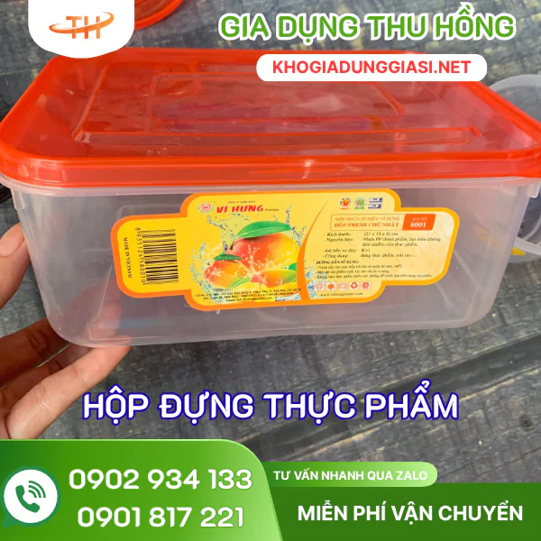 Hộp fresh chữ nhật 21x15x8cm Hộp đựng thực phẩm Fresh hình chữ nhật