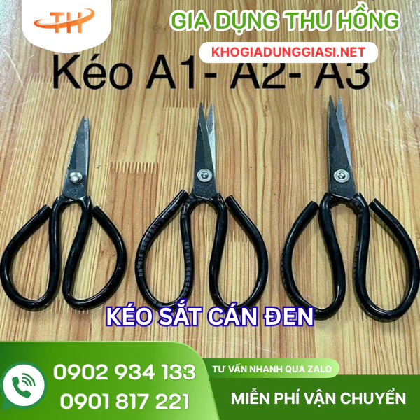 Kéo sắt cán đen đủ cỡ Kéo sắt cán đen loại A1 - A2 - A3