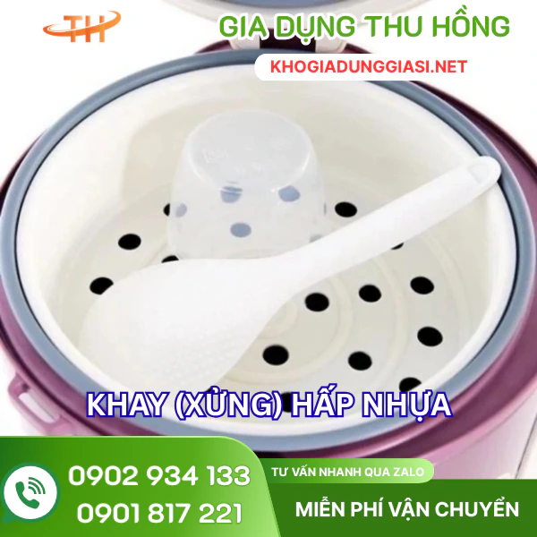 Khay hấp nhựa dáng tròn Khay hấp thực phẩm bằng nhựa 22cm